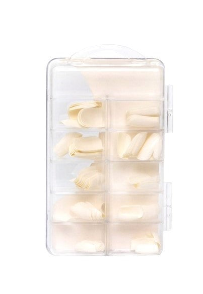 Set profesional 100 buc tipsuri culoare naturala, pentru manichiura unghii false
